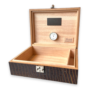 Х'юмідор Gentili 15 Cigars Black Croco with Lock