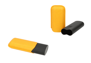 ПОРТСИГАР ANGELO 2P ANODISED ALUMINIUM MATTE FINISH BLACK/PU YELLOW 16-19CM RING 60 812036