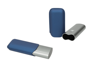 ПОРТСИГАР ANGELO 2P ANODISED ALUMINIUM MATTE FINISH GREY/PU BLUE 16-19CM RING 60 812035