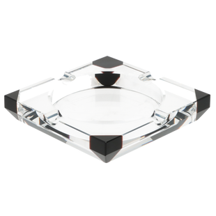 ПОПІЛЬНИЦЯ СИГАРНА ANGELO CRYSTAL GLASS CLEAR/BLACK 4 SHELVES 15х15х3 см 424003