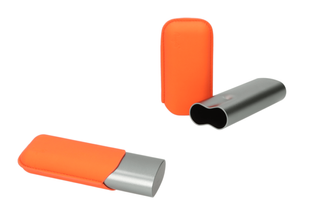 ПОРТСИГАР ANGELO 2P ANODISED ALUMINIUM MATTE FINISH GREY/PU ORANGE 16-19CM RING 60 812029