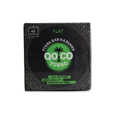 Вугілля кокосове Qoco Turbo Flat 25 мм (45 шт.)