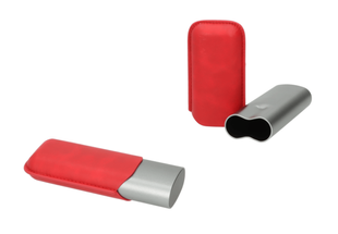 ПОРТСИГАР ANGELO 2P ANODISED ALUMINIUM MATTE FINISH GREY/PU RED 16-19CM RING 60 812034