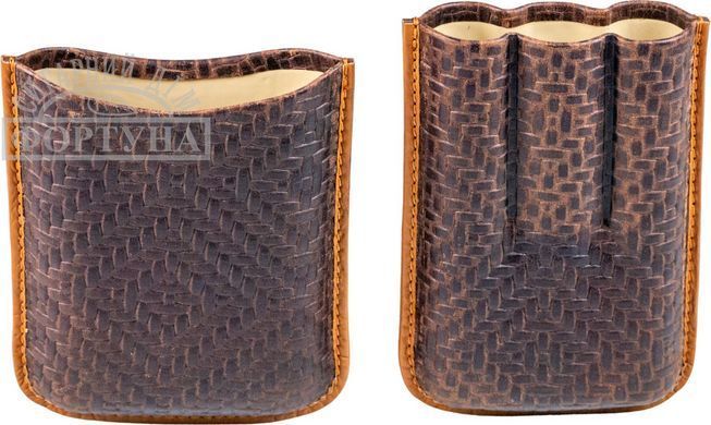 ПОРТСИГАР HAUSER 3P LEATHER BROWN PIPING AROUND ROBUSTO CORONA 620015