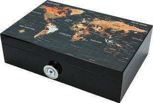 ХЬЮМІДОР WORLD MAP BLACK SHINY 50 CIGARS 562332